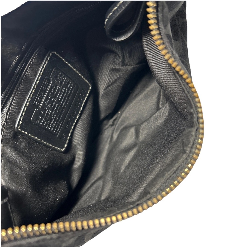 Y2K Coach Hampton Signature Jacquard Shoulder Hobo Bag Black Small Purse # 11371 - Picture 15 of 16